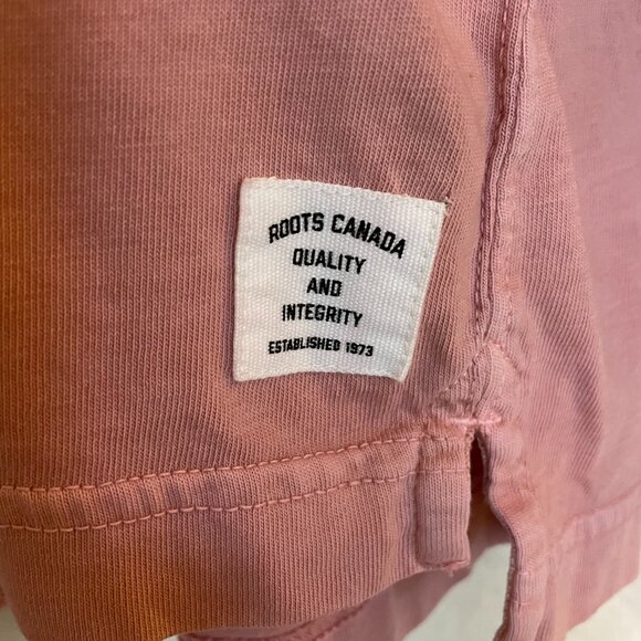 Roots Canada Hoodie Oversized Pullover Sweatshirt Organic Cotton Light Pink - Picture 4 of 11